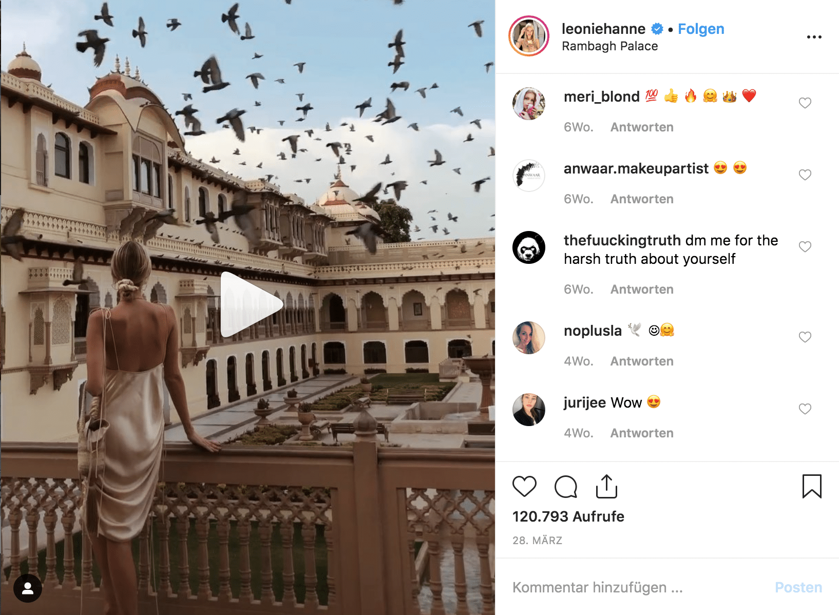 Leonie-Hanne-Instagram-Rambagh-palace